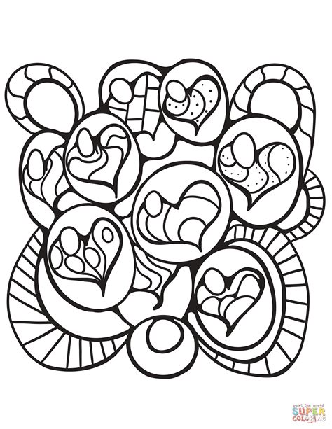 Here are some free printable hearts coloring pages in vector format, easy to print from any device and automatically fit any paper size. Hearts Pattern coloring page | Free Printable Coloring Pages