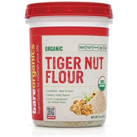 Bareorganics Organic Tiger Nut Flour Oz Pwdr Swanson