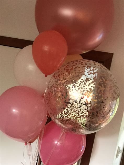 Baby Shower Balloonspeach Pinks Rose Gold And Confetti