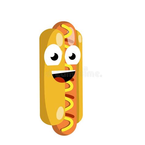 Hot Dog Funny Face Smile And Eye Stock Vector Illustration Of Meat
