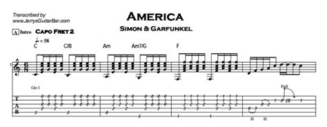Simon Garfunkel America Guitar Lesson Tabs Chords Jgb