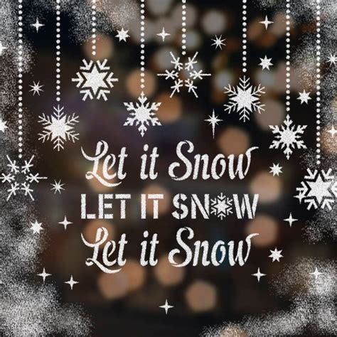 Let It Snow Christmas Sign Stencils Kit For Window Decor Etsy