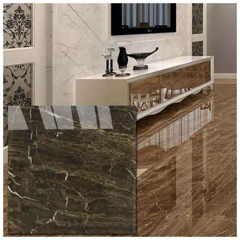 Brown Polished Ceramic Floor Tiles Size X Mm Model Hyh Gn Hanse Tiles Products