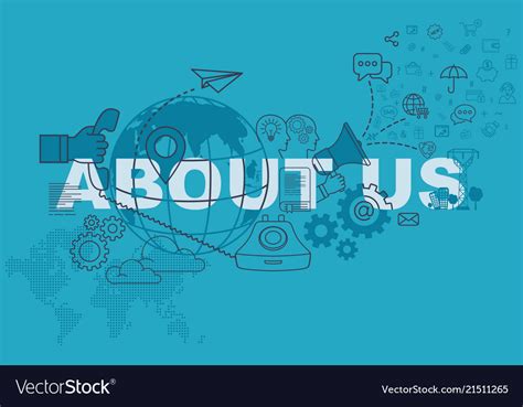 About Us Website Banner Concept Royalty Free Vector Image
