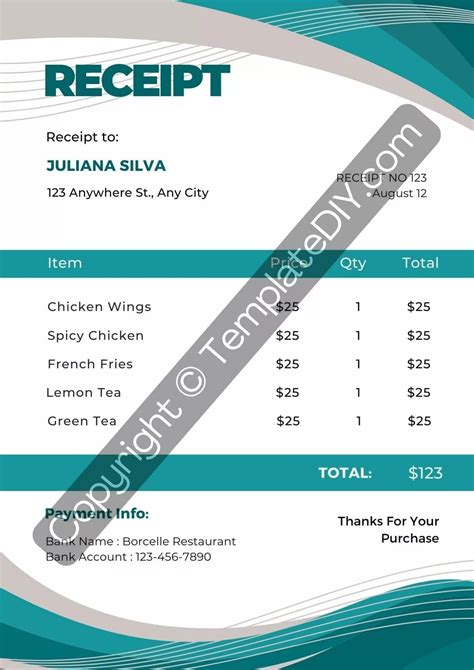 A Catering Receipt Template Is A Document That Is Used By Caterers To
