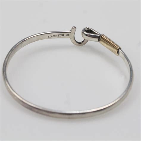 Sterling Silver Kt Gold G Sonya St Croix Hook Bracelet