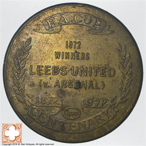Fa Cup Centenary 1972 Winners Leeds United V Arsenal Commemorative
