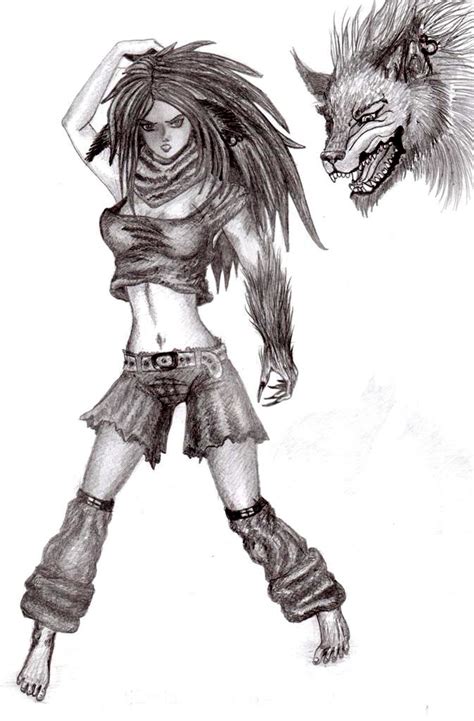 Werewolf Drawings Girl