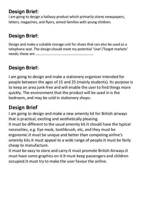 Design Brief Format