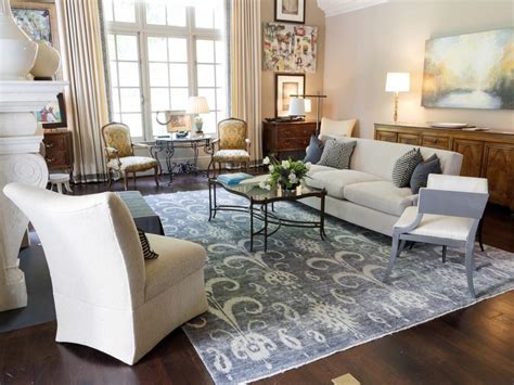 Statement Area Rug In Traditional Sitting Room Hgtv