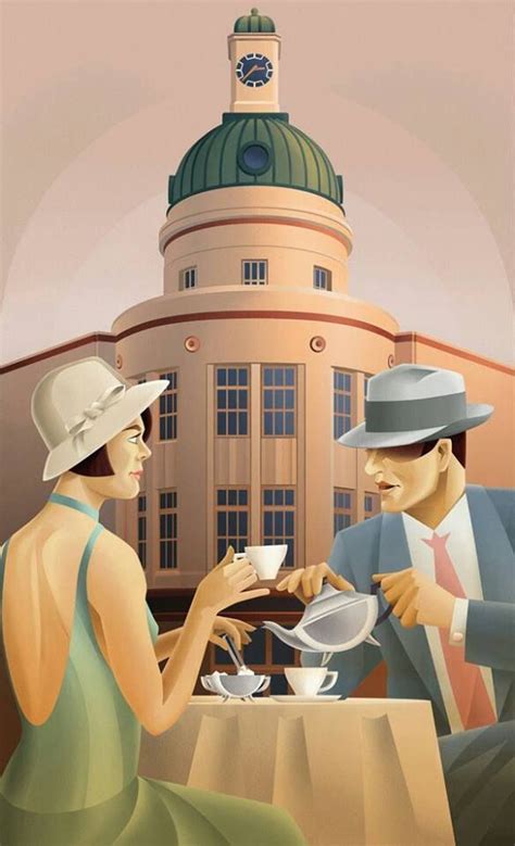 Coffee Art Deco Illustration Art Deco Artwork Art Deco Posters