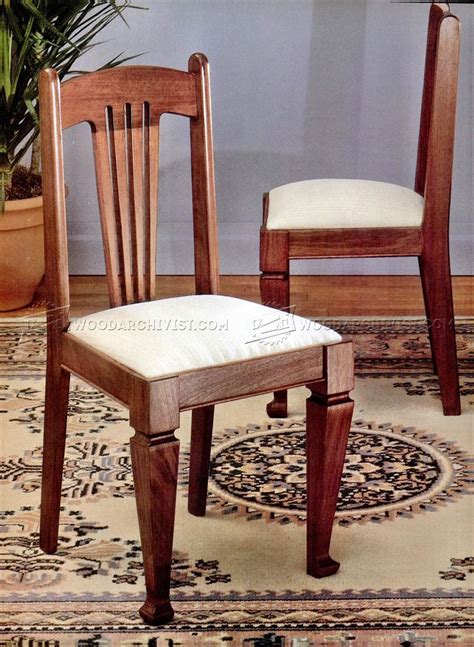 This pretty chair features velvety smooth upholstery on its back and seat cushions to comfort and pamper guests while they enjoy their meals. Dining Chair Plans • WoodArchivist