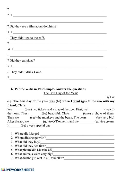 Past Simple Practice Online Exercise Live Worksheets