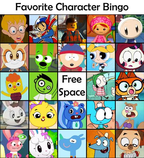 Favorite Character Bingo My Version 4 By Pingguolover On Deviantart