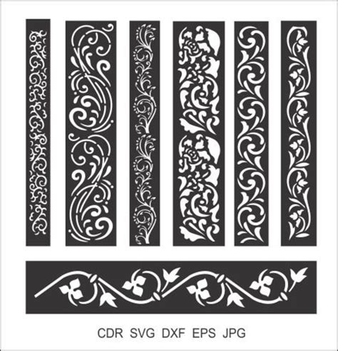 7 Border Cutting File For Laser Cnc And Plasma Floral Wall Etsy