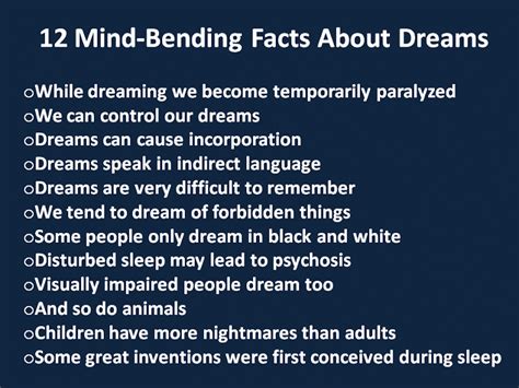 12 Mind Bending Facts About Dreams Facts About Dreams What Are