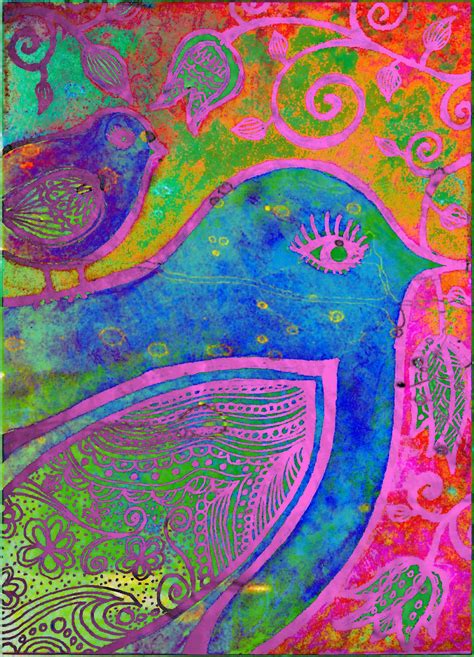 Digitally Altered Birds Colorful Background Bird Art Colorful Art