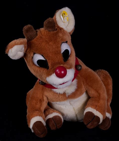 vtg gemmy rudolph red nosed reindeer singing animated christmas plush see video ebay