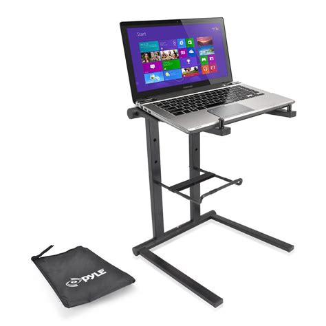 Pyle Universal Foldable Professional Dj Laptop Stand W Accessory Tray