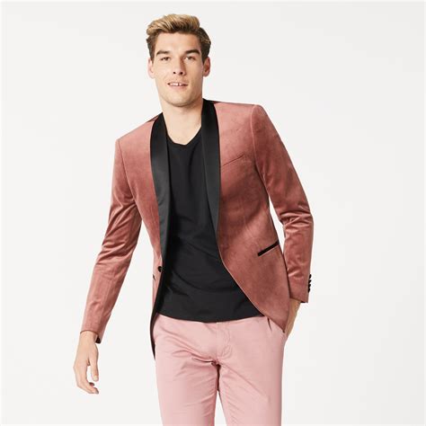 Kendrell Pink Velvet Jacket Black Tie Tux Suit Jackets Politix