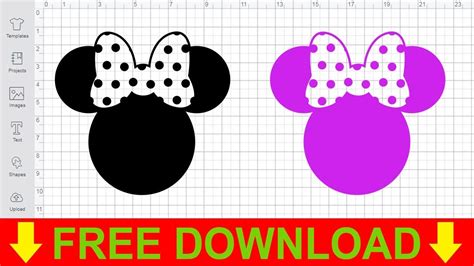 Minnie Head With Bow Svg Free Cut File For Cricut Youtube