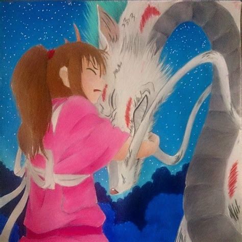 Haku And Chihiro From Spiritedaway Anime Movie Drawing Manga