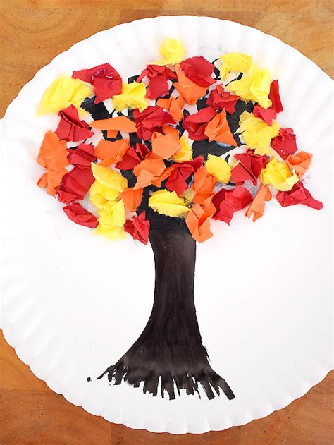 Tissue Paper Fall Trees Craft Our Kid Things