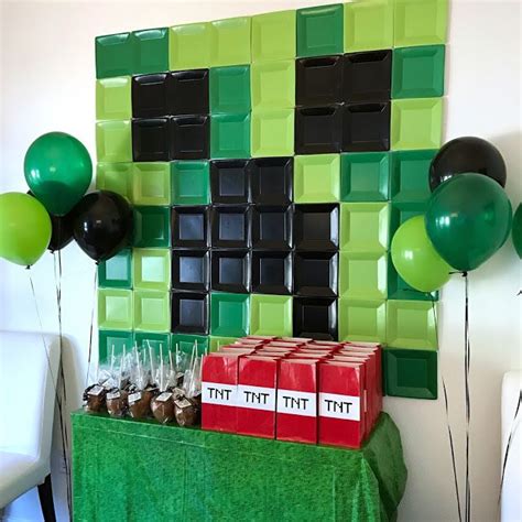 Minecraft Themed Birthday Party Creeper Wall Décor And Favor Station Click To Get All T