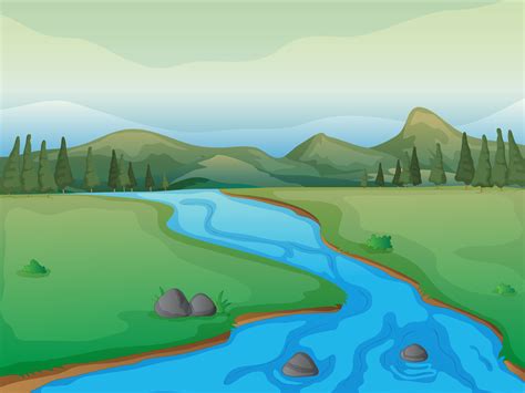 A River A Forest And Mountains 522370 Vector Art At Vecteezy