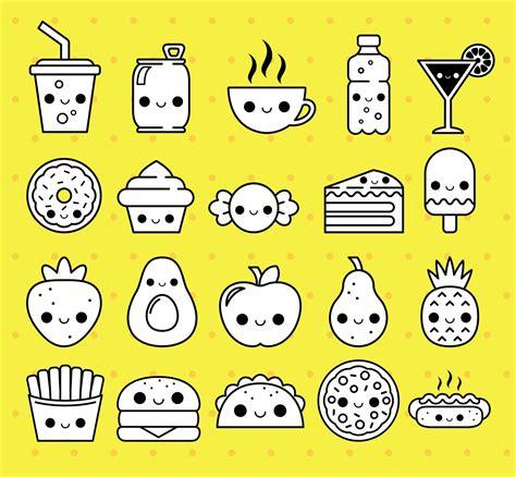 kawaii food icon image stock illustration illustratio
