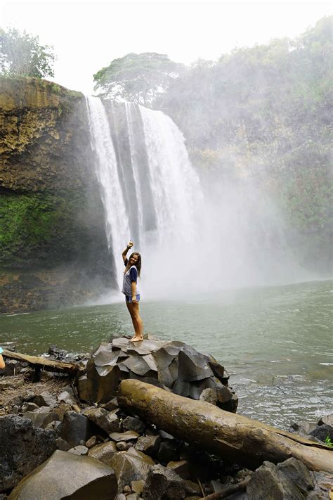 Kauai Hawaii Travel Guide Hiking And Swimming In Wailua Falls Kauai