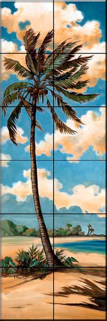 Tile Mural Palm Breeze 2 By Paul Brent Tropical Tile Murals By