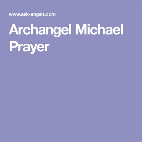 Archangel Michael Prayer Archangels Archangel Michael Prayers