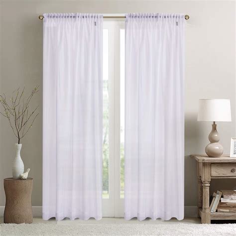 Pure White Extra Wide Sheer Plain Voile Curtain Window Panel Inc Extra
