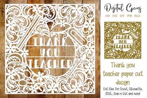 Leave a comment share how you used this project or make suggestions for other readers. Thank You Teacher Paper Cut Design (Graphic) by Digital ...