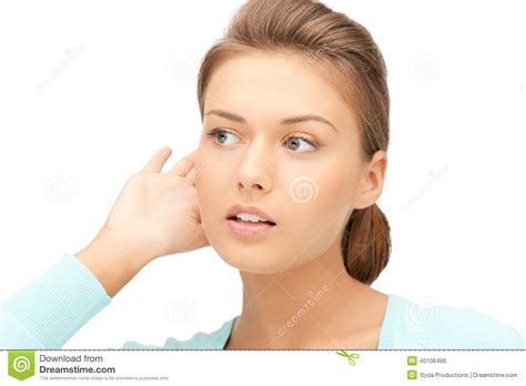 Woman Listening Gossip Stock Photo Image Of Face Lovely 40106466