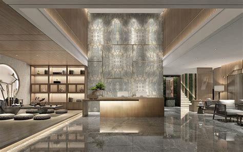 3d Render Of Luxury Hotel Lobby And Reception Space International