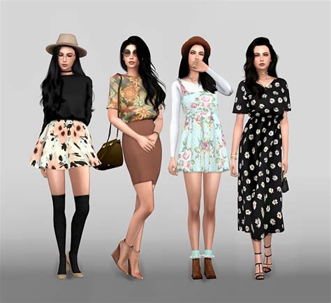 Lookbook 4 Flora All Credits Go To The Owners Of The Cc Sims 4