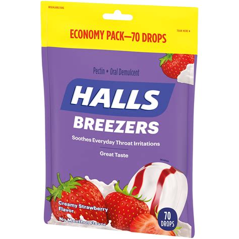 Buy Halls Breezers Creamy Strawberry Throat Drops Economy Pack Drops Online At Lowest Price