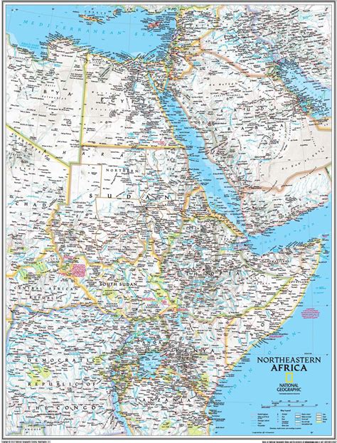 Northeastern Africa Wall Map By National Geographic Mapsales