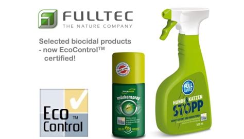 Fulltec Biocidal Products Now Ecocontrol Certified
