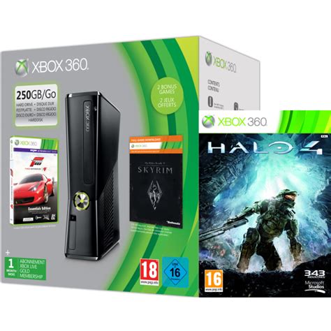 Xbox 360 250gb Holiday Halo Bundle Includes Halo 4 Forza 4