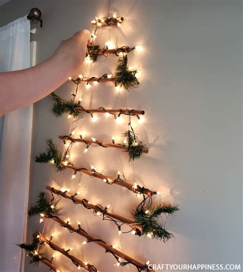 How To Make A Easy Diy Hanging Wall Christmas Tree Wall Christmas
