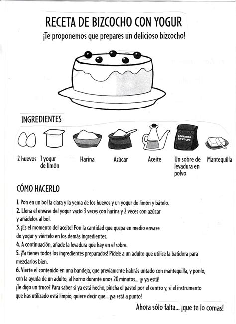 Variedad de recetas para toda ocasión. Receta de bizcocho con yogur