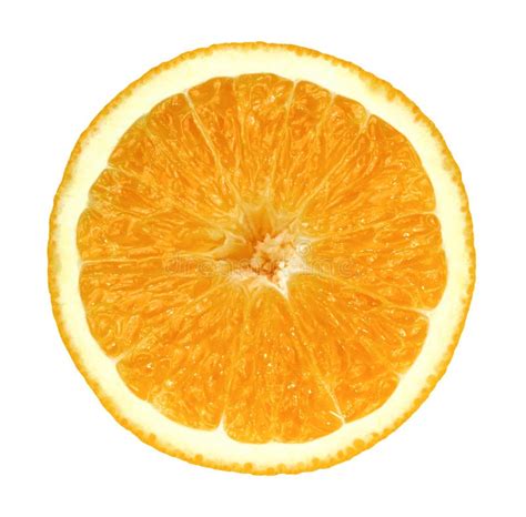 Isolated Fruit Orange Cut In Half On A White Background Stock Photo