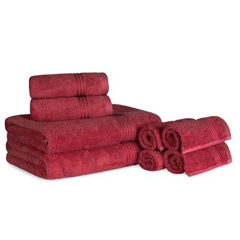 Superior Egyptian Cotton Absorbent 8 Piece Burgundy Towel Set