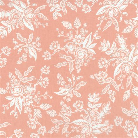 Ab8060 001 English Garden Toile Peach Fabric Cottonsteel Fabrics