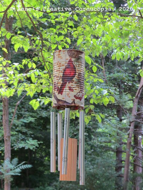 Anne's Creative Cornucopia: Rusty Cardinal Tin Can Wind Chime - Photograph