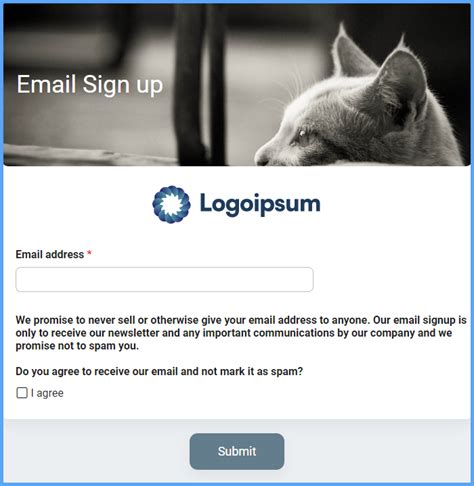 Email Sign Up Form Template Formsite