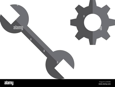A Set Of Wrench And Gear Icons Setting And System Editable Vector